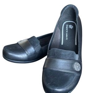 Abeo Allison Black Leather Suede Comfort Shoe Size 9